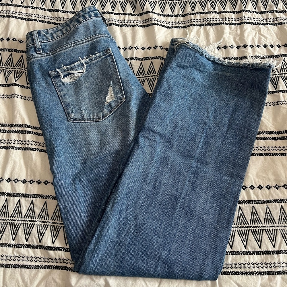 Flying Monkey Light Blue Distressed Wide-Leg Jeans - Picture 5 of 6